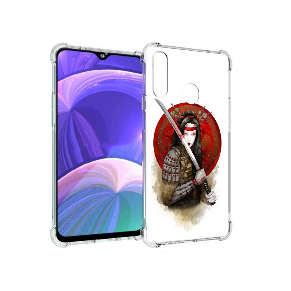 Чехол MyPads Tocco для Samsung Galaxy A20s рисованная девушка с катаной (PT139755.554.580)