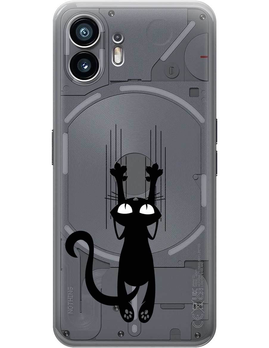 

Силиконовый чехол на Nothing Phone (2) с принтом "Кошечка царапка" прозрачный, Прозрачный;черный, 784811571