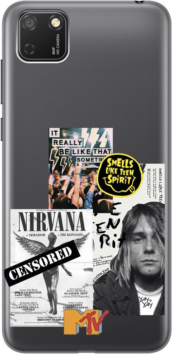 

Чехол на Honor 9S/Huawei Y5P с принтом "Nirvana" прозрачный, Прозрачный;белый, 5275