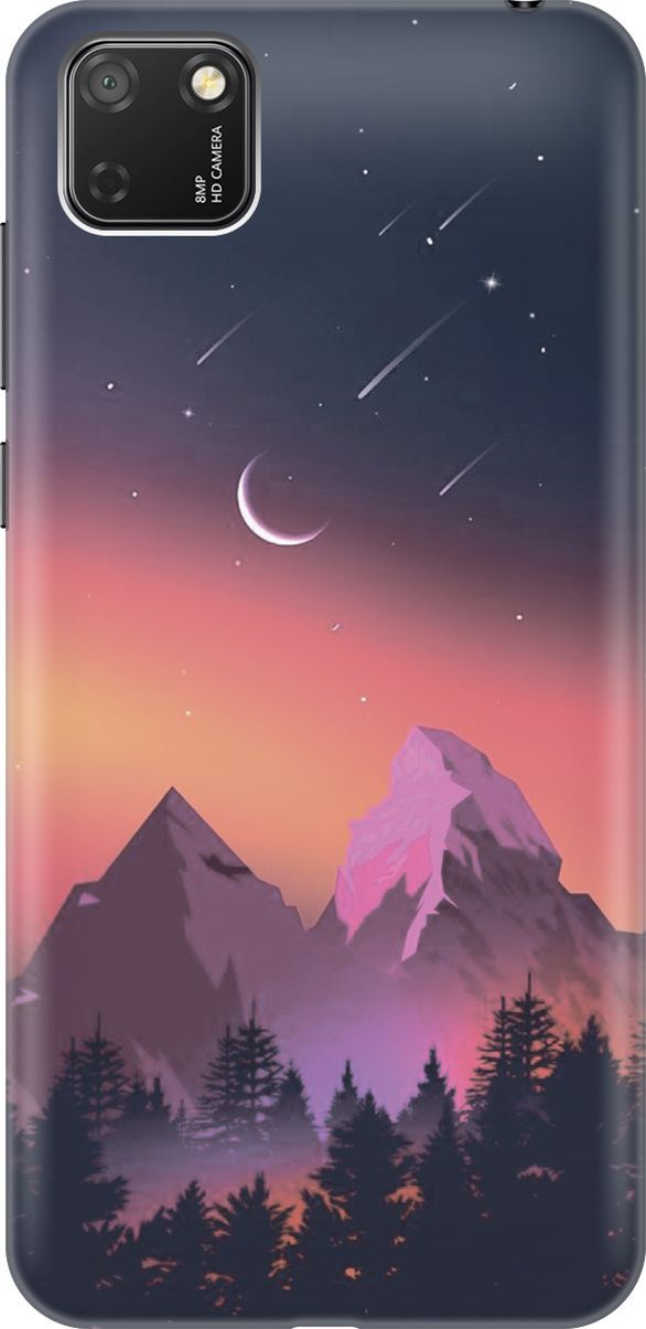

Чехол на Honor 9S/Huawei Y5P с принтом "Горы и звездопад", Оранжевый;черный, 6420
