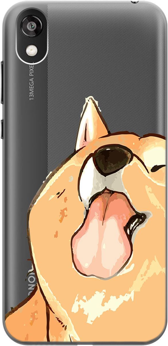 

Чехол на Honor 8S/Huawei Y5 (2019) "Shiba" прозрачный, Прозрачный;бежевый, 5270