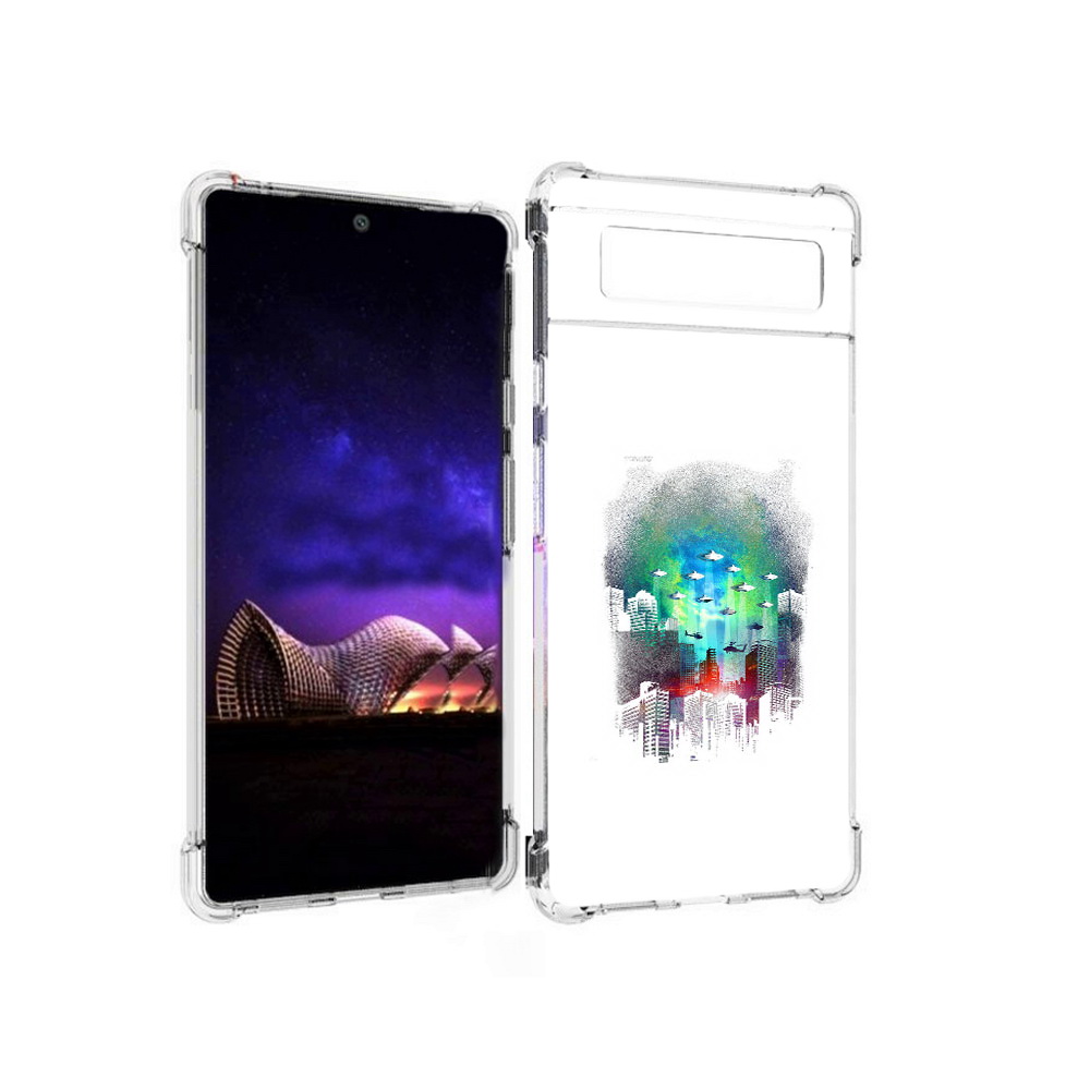 

Чехол MyPads Tocco для Google Pixel 6 город в свечении, Прозрачный, Tocco