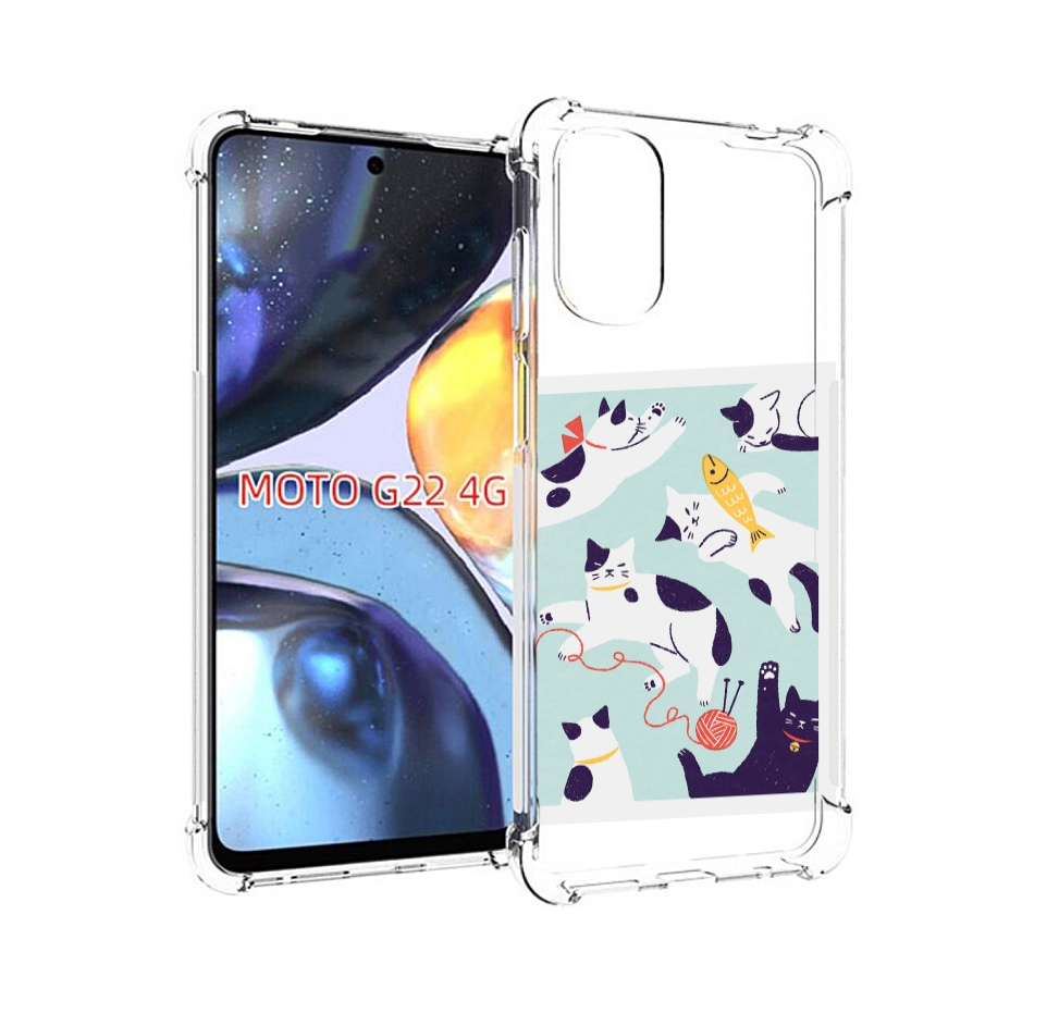 

Чехол MyPads коты-с-клубками для Motorola Moto G22 4G, Прозрачный, Tocco