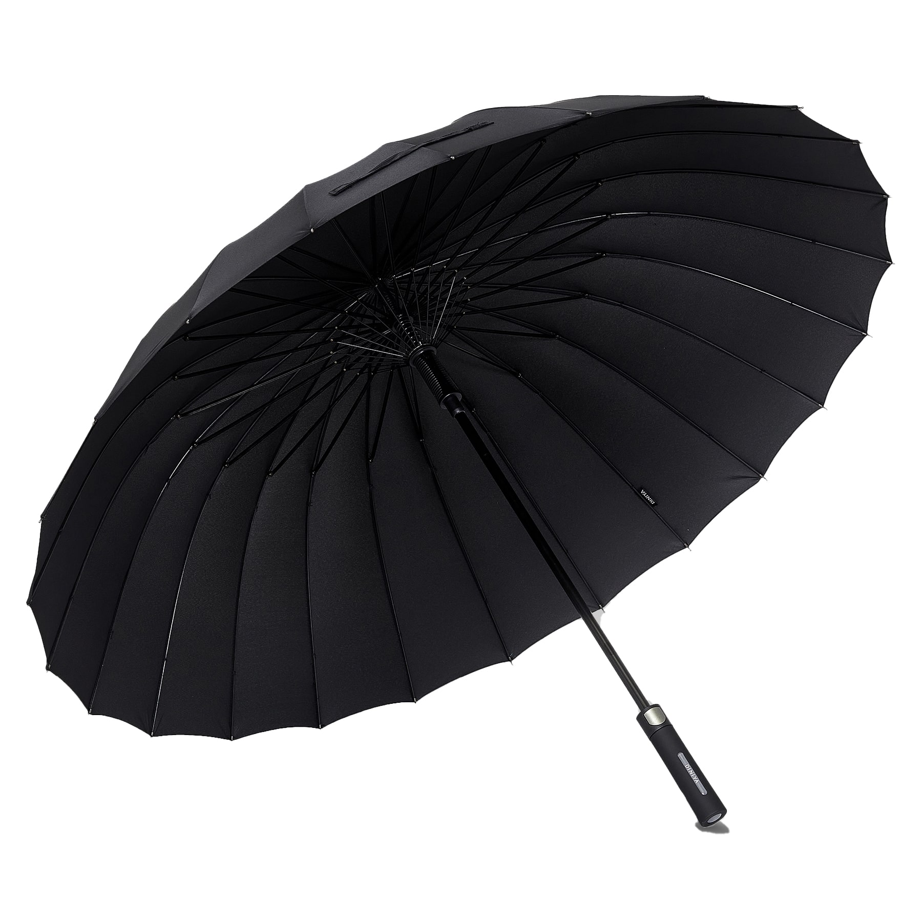 Зонт-трость унисекс полуавтоматический Diniya UM0003 глубокий черный