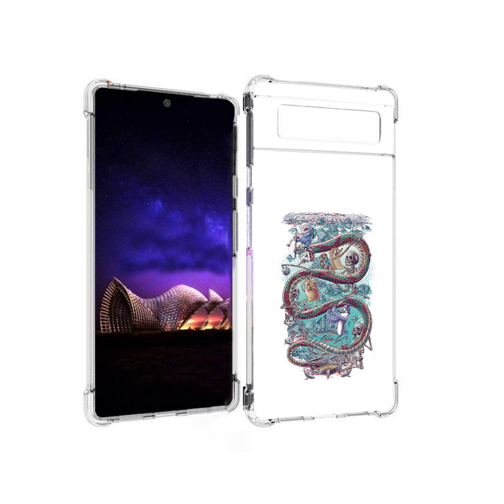 

Чехол MyPads Tocco для Google Pixel 6 время приключений страшилка, Прозрачный, Tocco