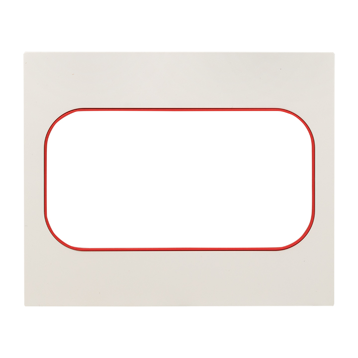 Рамка Стокгольм для розетки 2-местная белая с  линией цвета красный  EKF PROxima