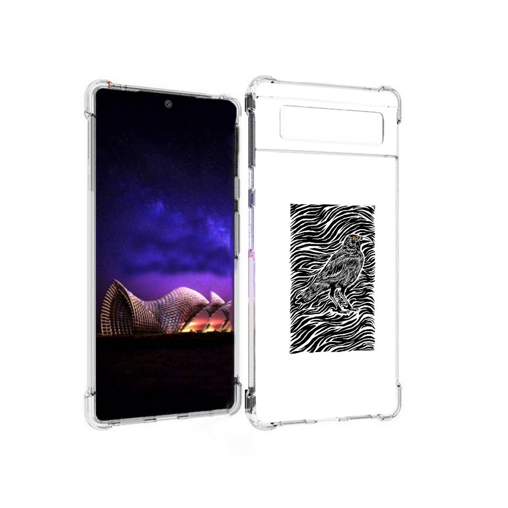 

Чехол MyPads Tocco для Google Pixel 6 ворон в абстракции, Прозрачный, Tocco