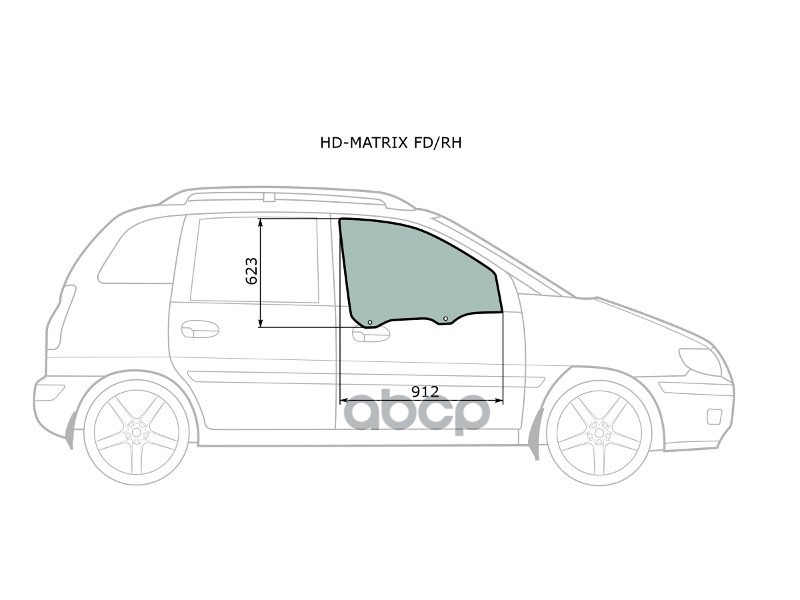 Стекло Переднее Правое Опускное Hyundai Matrix/Lavita 01-10 Xyg Арт. Hd-Matrix Fd/Rh