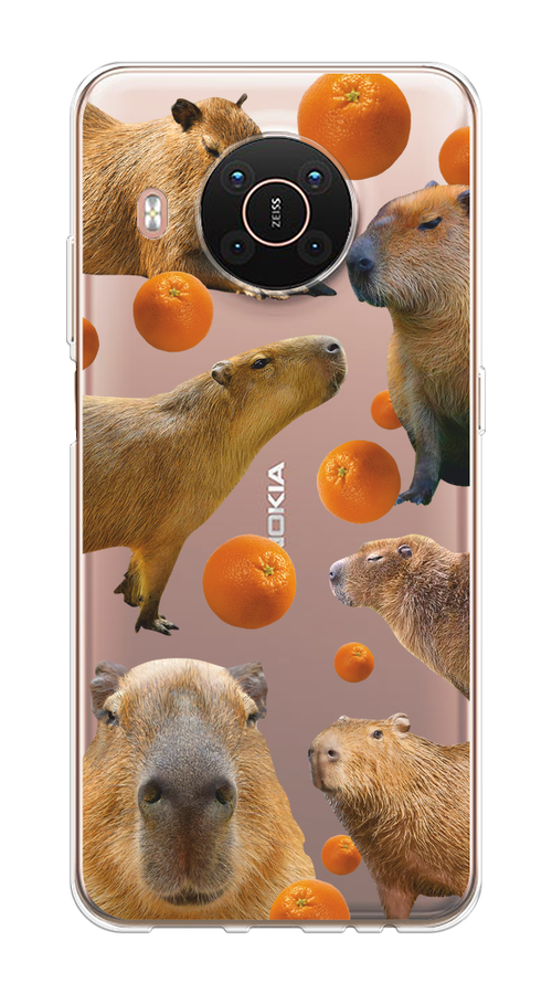 

Чехол на Nokia X20/X10 "Капибара и апельсины", Бежевый;оранжевый, 124750-1