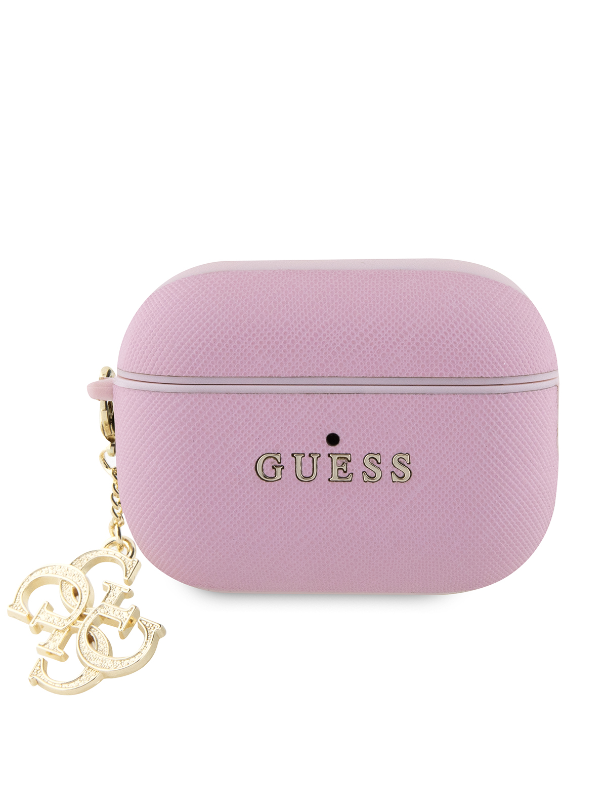 Чехол Guess для Airpods Pro 2 из экокожи с подвеской Pink