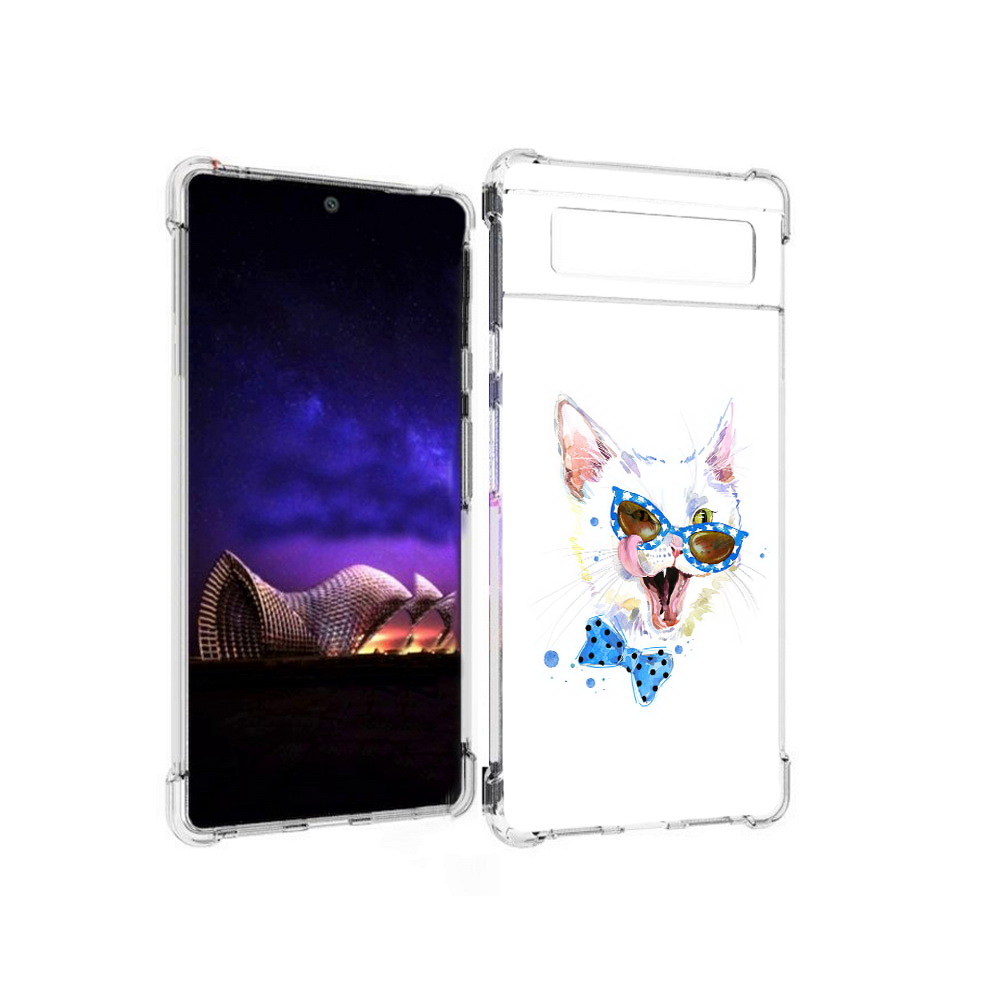 

Чехол MyPads Tocco для Google Pixel 6 белый кот, Прозрачный, Tocco