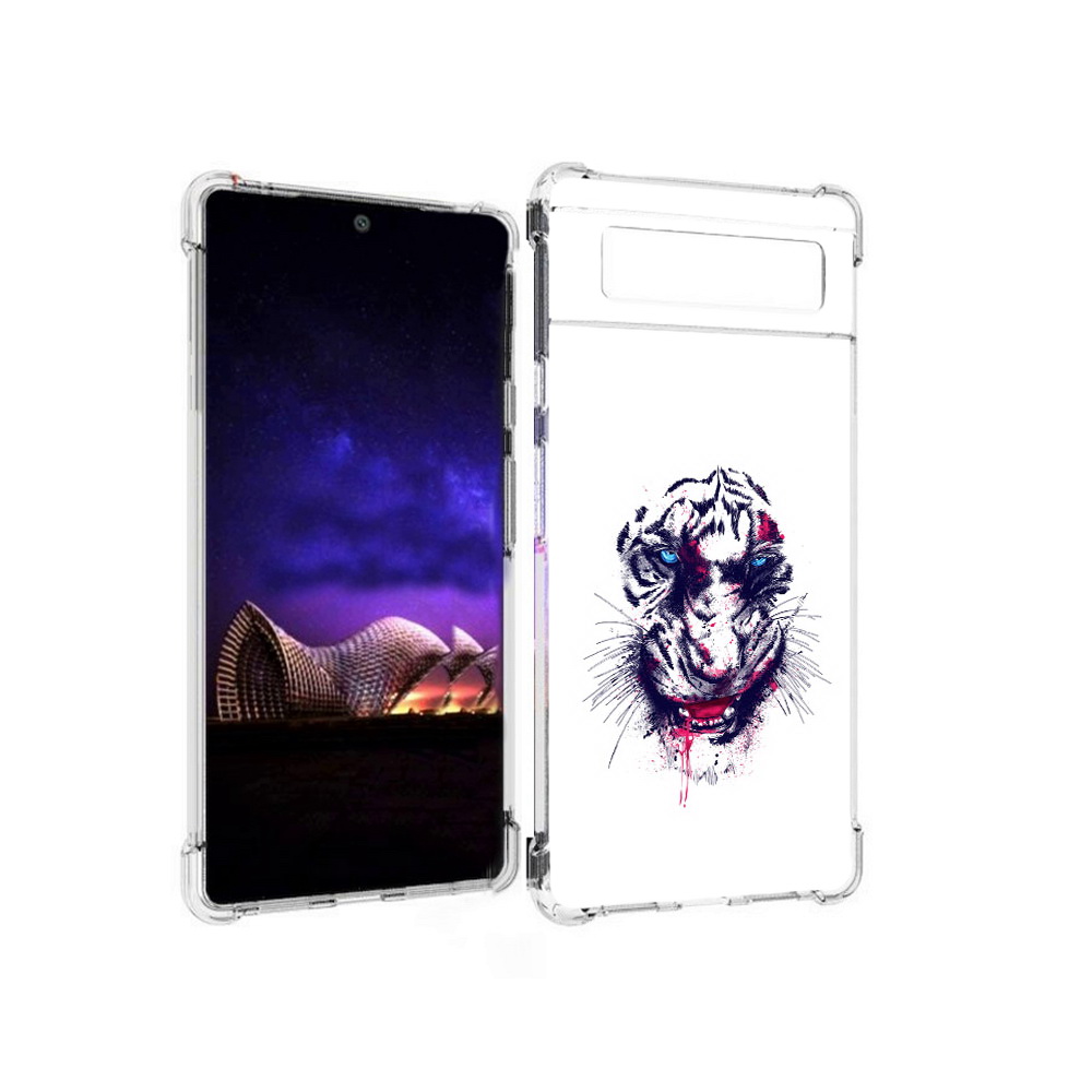 

Чехол MyPads Tocco для Google Pixel 6 безумный тигр, Прозрачный, Tocco
