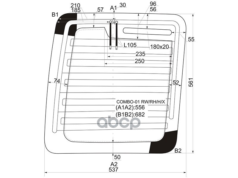 

Стекло Заднее (Распашной Двери) Правое Opel Combo Van 01-11 Xyg Арт. Combo-01 Rw/Rh/H/X