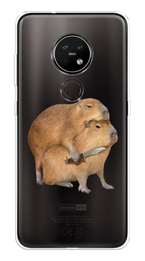 

Чехол на Nokia 6.2/7.2 "Капибара с ножом", Бежевый, 123150-1