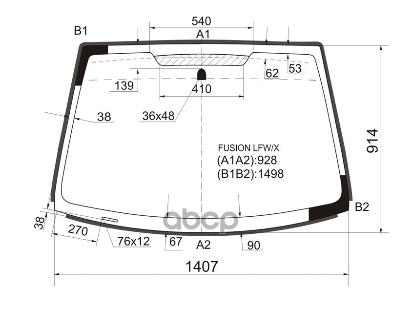 

Стекло Лобовое Ford Fusion 02-12 Xyg Арт. Fusion Lfw/X