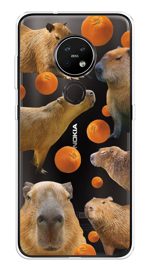 

Чехол на Nokia 6.2/7.2 "Капибара и апельсины", Бежевый;оранжевый, 123150-1