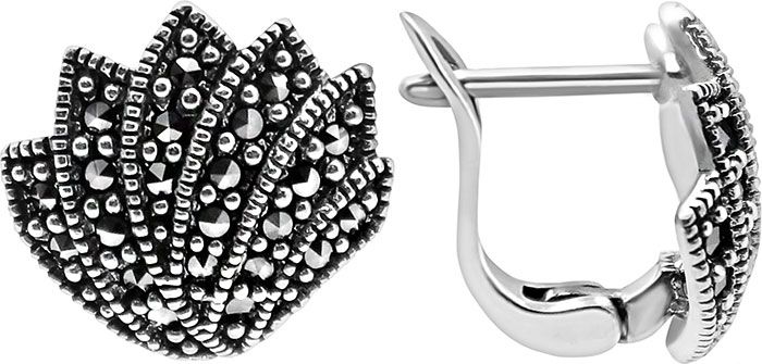 

Серьги из серебра с марказитом Марказит HE050-mr, HE050-mr