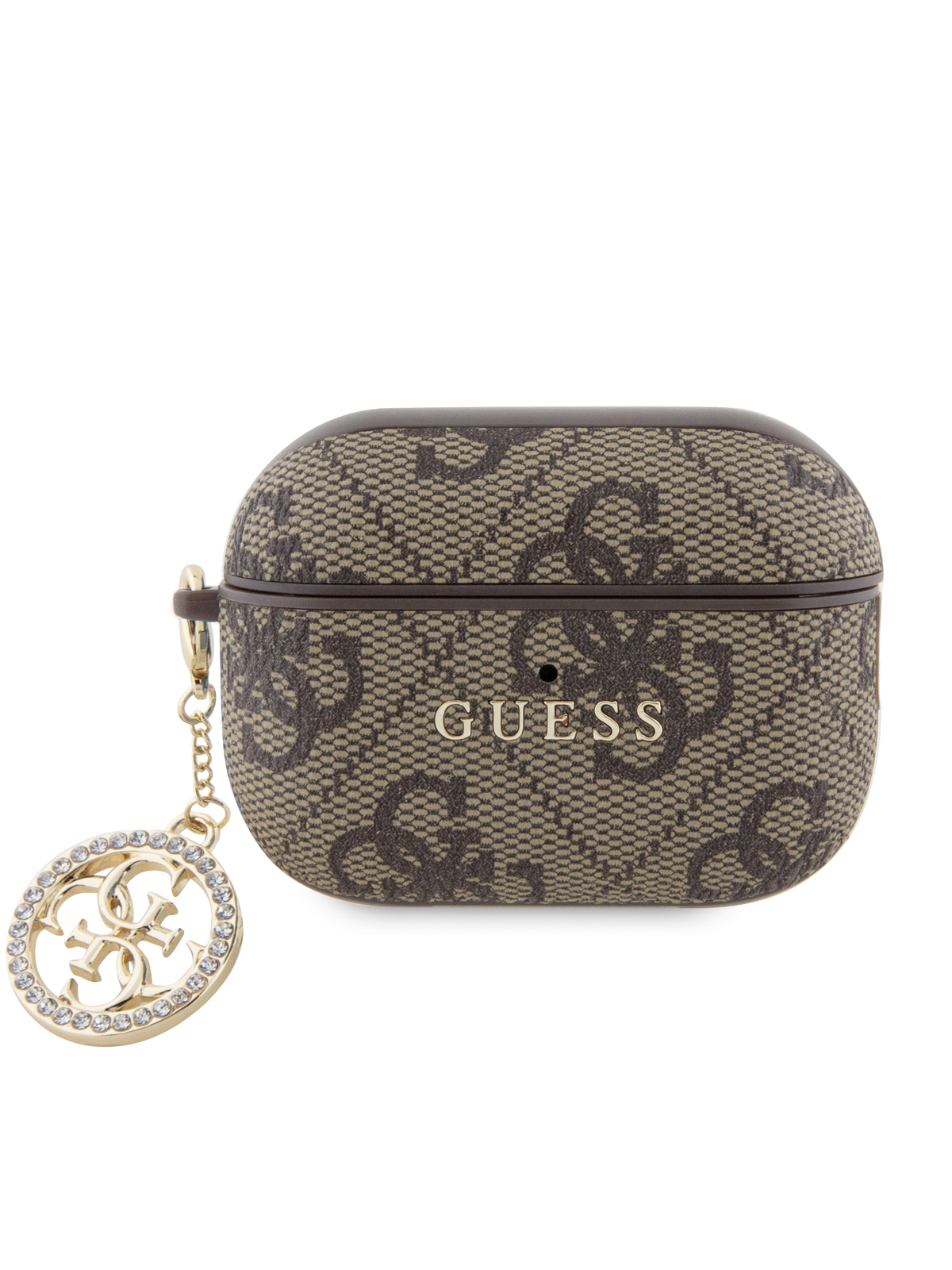 

Чехол Guess для Airpods Pro 2 with metal logo and Diamond charm Brown, Коричневый