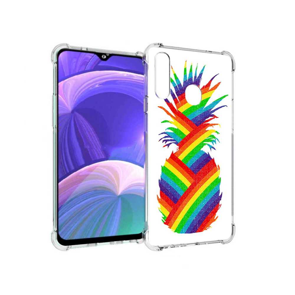 

Чехол MyPads Tocco для Samsung Galaxy A20s радужный ананас (PT139755.554.566), Прозрачный, Tocco
