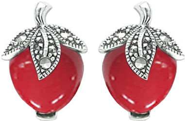 

Серьги из серебра с кораллом/марказитом Марказит HE1101-korall-mr, HE1101-korall-mr