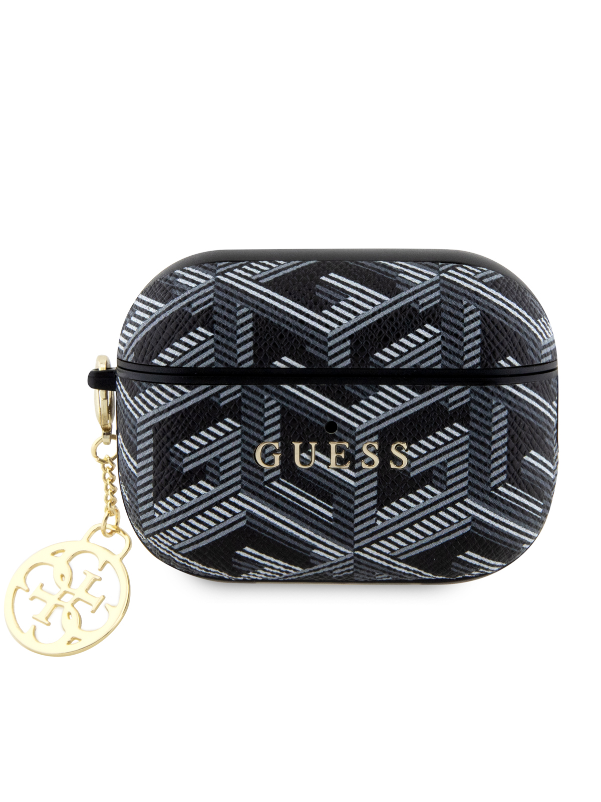

Чехол Guess для Airpods Pro 2 G CUBE with metal logo and Charm Black, Черный
