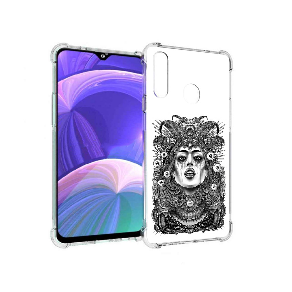 

Чехол MyPads Tocco для Samsung Galaxy A20s портрет девушки черно белый (PT139755.554.551), Прозрачный, Tocco