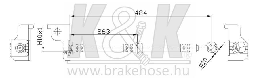 

K&K Шланг тормозной KиK FT0138 HYUNDAI SANTA FE 00- Передн. Лев. 1шт