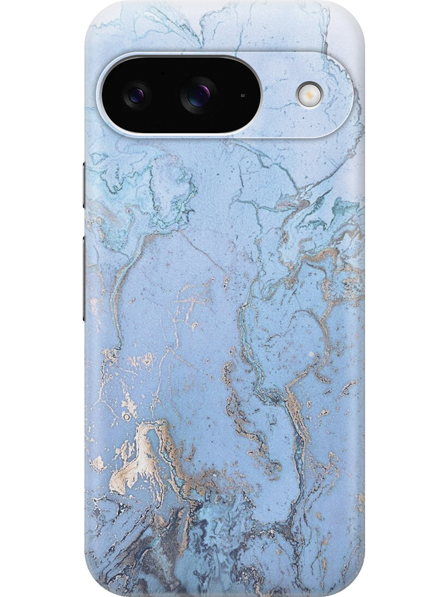 

Силиконовый чехол на Google Pixel 9 с принтом "Голубой мрамор", Прозрачный;голубой;золотистый, 784809731