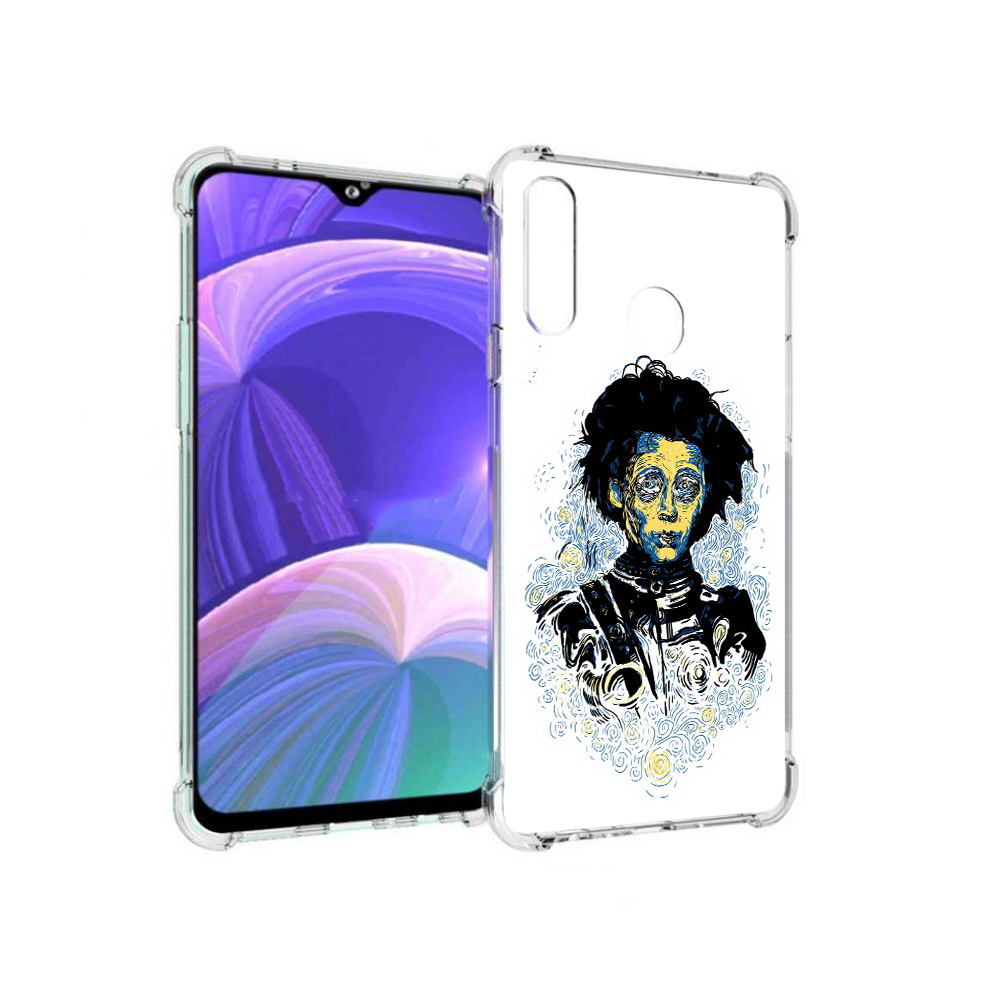 

Чехол MyPads Tocco для Samsung Galaxy A20s парень черно-белый абстракция, Прозрачный, Tocco