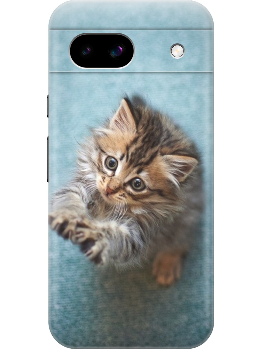 

Силиконовый чехол на Google Pixel 8a с принтом "Котёнок на голубом", Прозрачный;белый;голубой;коричневый, 784809111