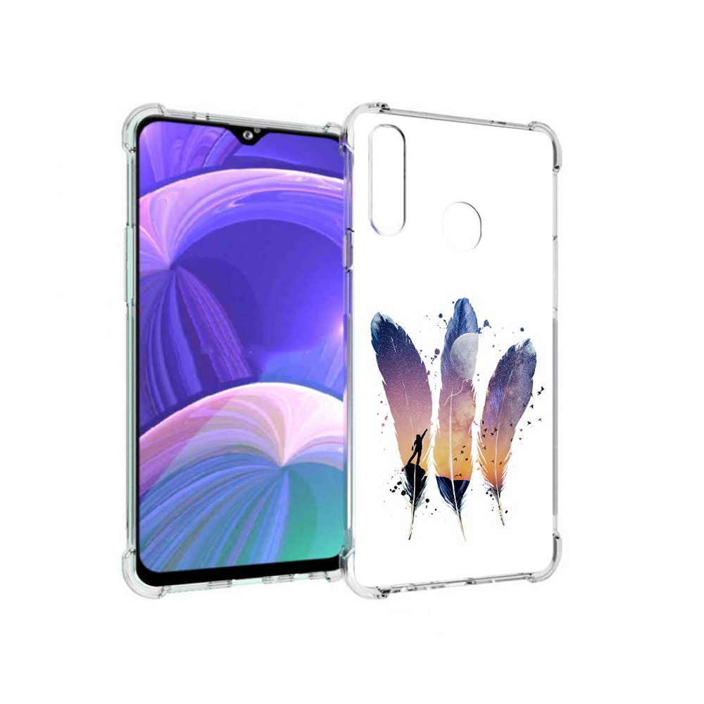 

Чехол MyPads Tocco для Samsung Galaxy A20s небесные перья (PT139755.554.519), Прозрачный, Tocco