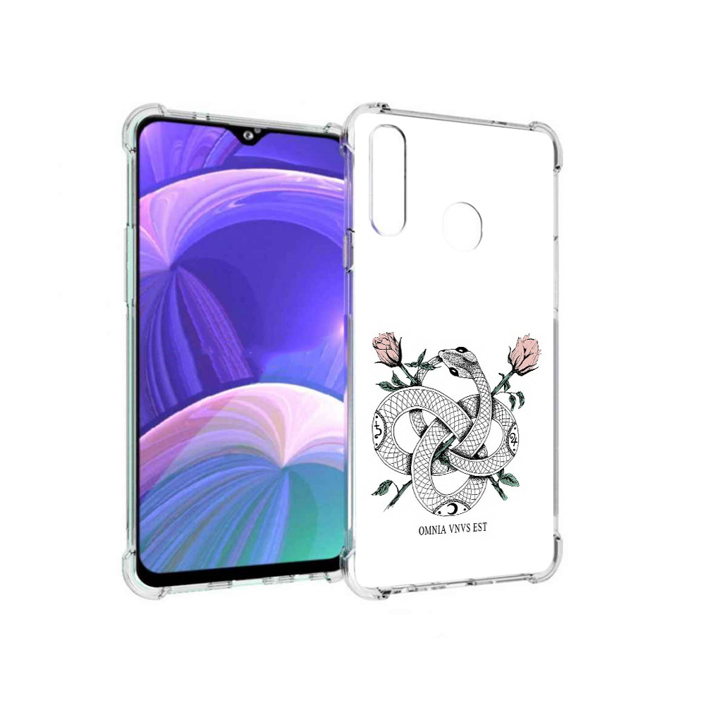 

Чехол MyPads Tocco для Samsung Galaxy A20s нарисованная змея абстракция (PT139755.554.502), Прозрачный, Tocco