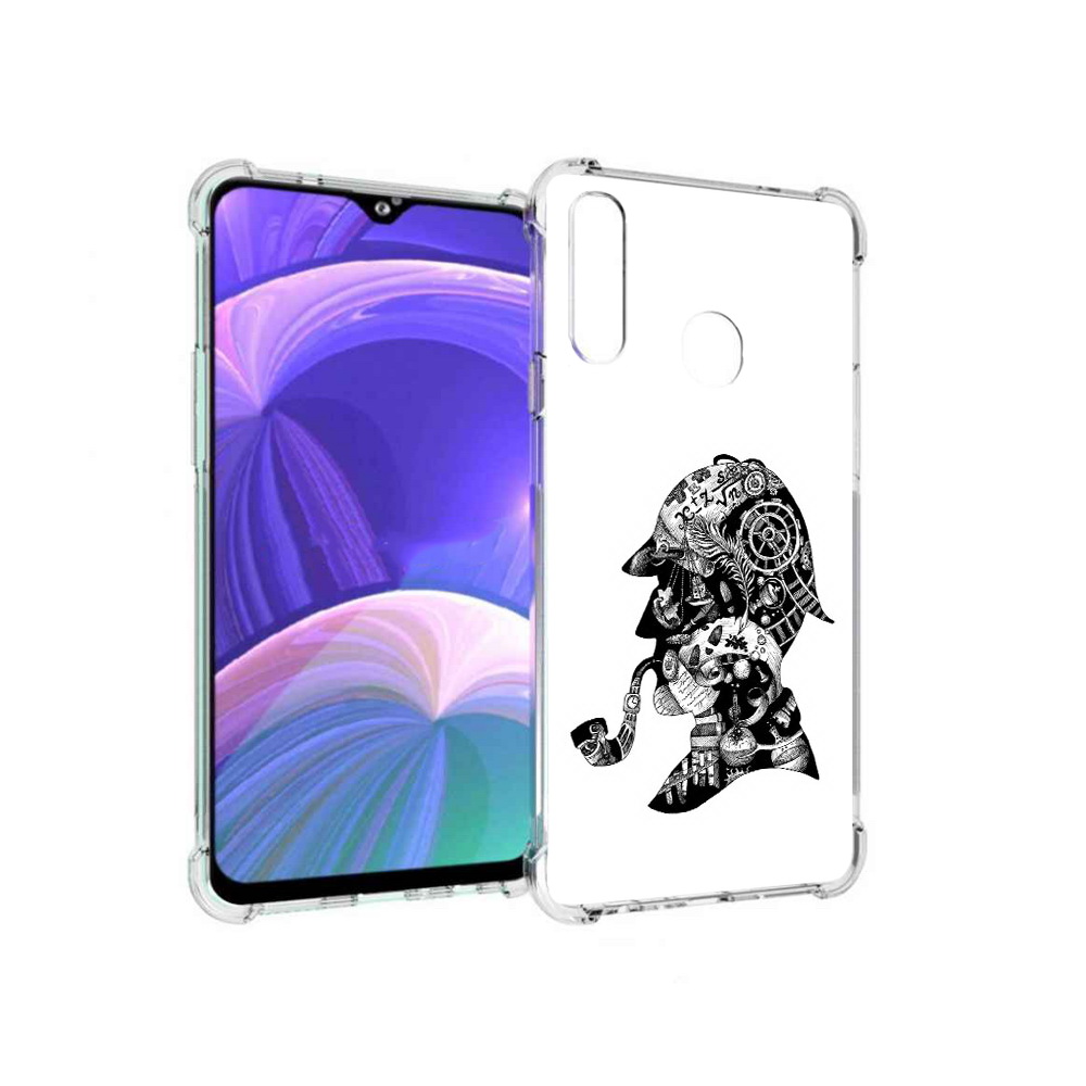 

Чехол MyPads Tocco для Samsung Galaxy A20s мужчина с трубкой абстракция (PT139755.554.488), Прозрачный, Tocco