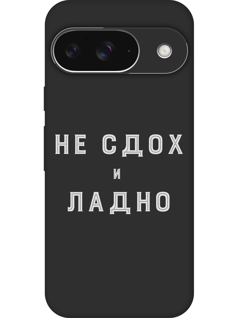 

Силиконовый чехол на Google Pixel 9 с принтом "Не сдох" матовый черный, Черный;белый, 784809761