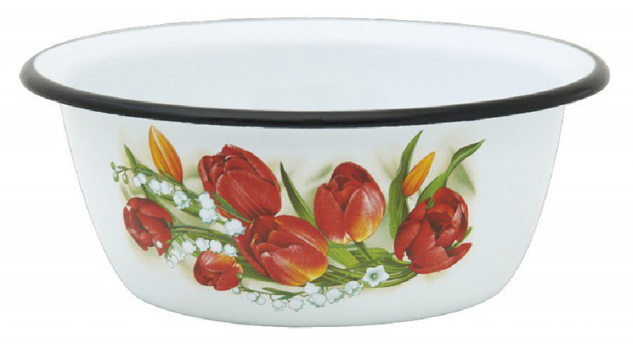 Миска 1,5л Лысьвенская эмаль С-0308/4 Ласковый май белый