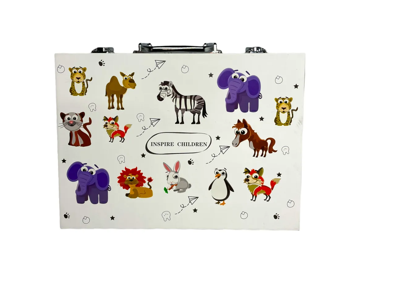 Набор для рисования wellywell чемоданчик Inspire Children Case_Animals_S техники сухого рисования