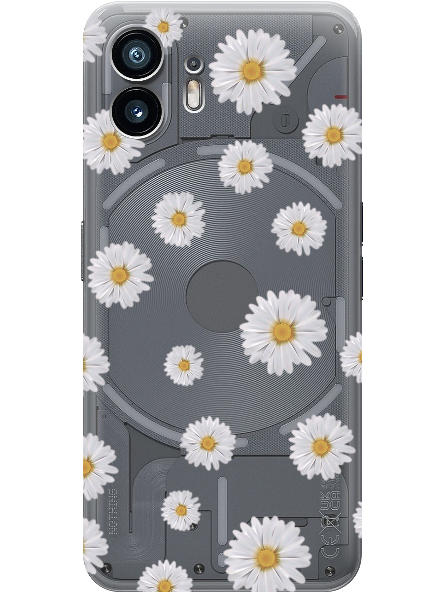 

Силиконовый чехол на Nothing Phone (2) с принтом "Ромашки" прозрачный, Прозрачный;серый, 784811521