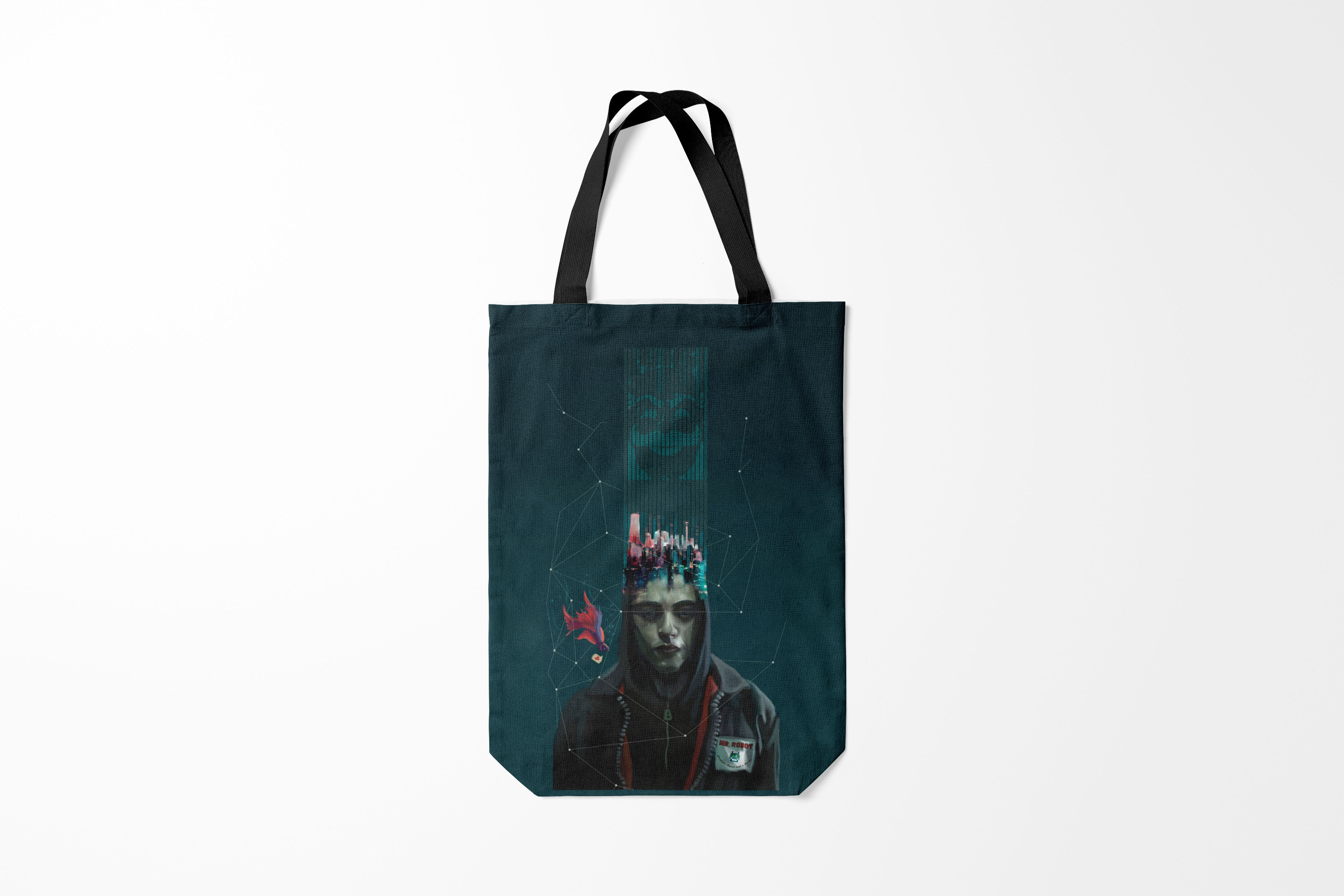 

Сумка шoппер унисекс Burnettie Мистер Робот Mr. Robot 1, зеленый, Мистер Робот Mr. Robot 1