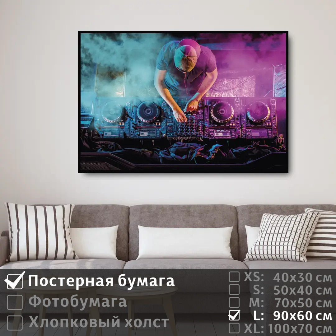 

Постер на стену ПолиЦентр Диджей на дискотеке 90х60 см, ДиджейНаДискотеке