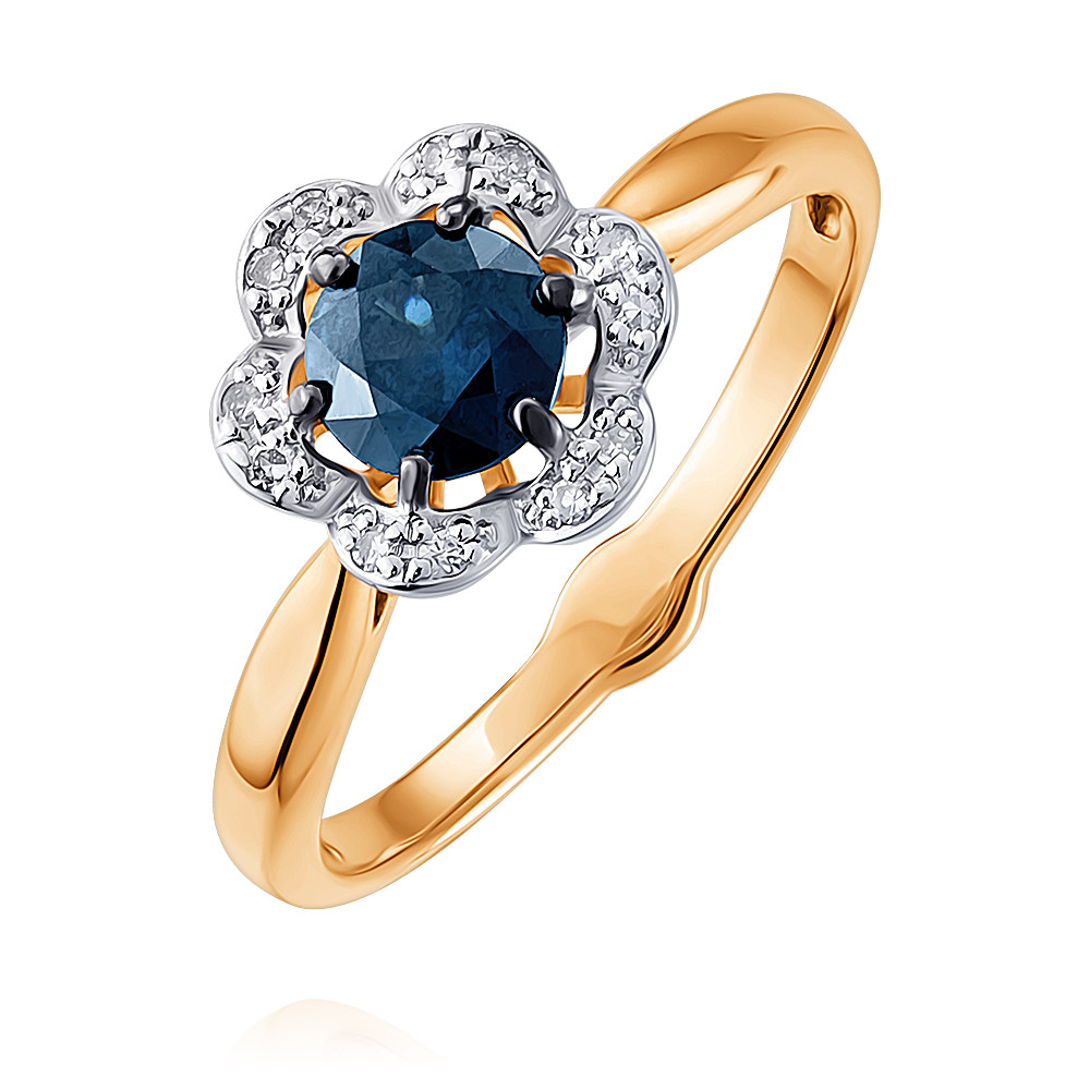 

Кольцо из красного золота с бриллиантом/сапфиром р. , ADAMAS 14037863/01-А50Д-432, 14037863/01-А50Д-432