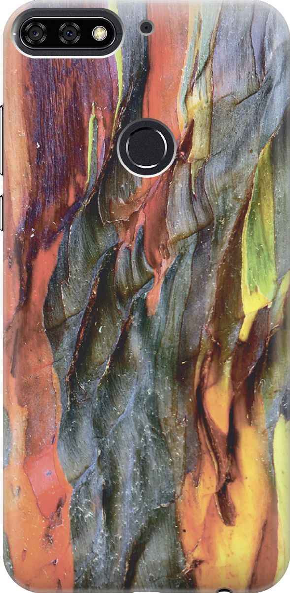 

Чехол на Honor 7C/7A Pro/Huawei Y6 Prime (2018) "Пожухшее дерево", Оранжевый;серый, 6003