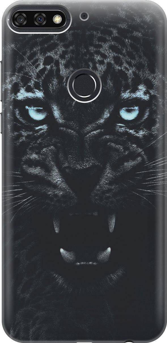 

Чехол на Honor 7C/7A Pro/Huawei Y6 Prime (2018) "Голубоглазая пантера", 6001