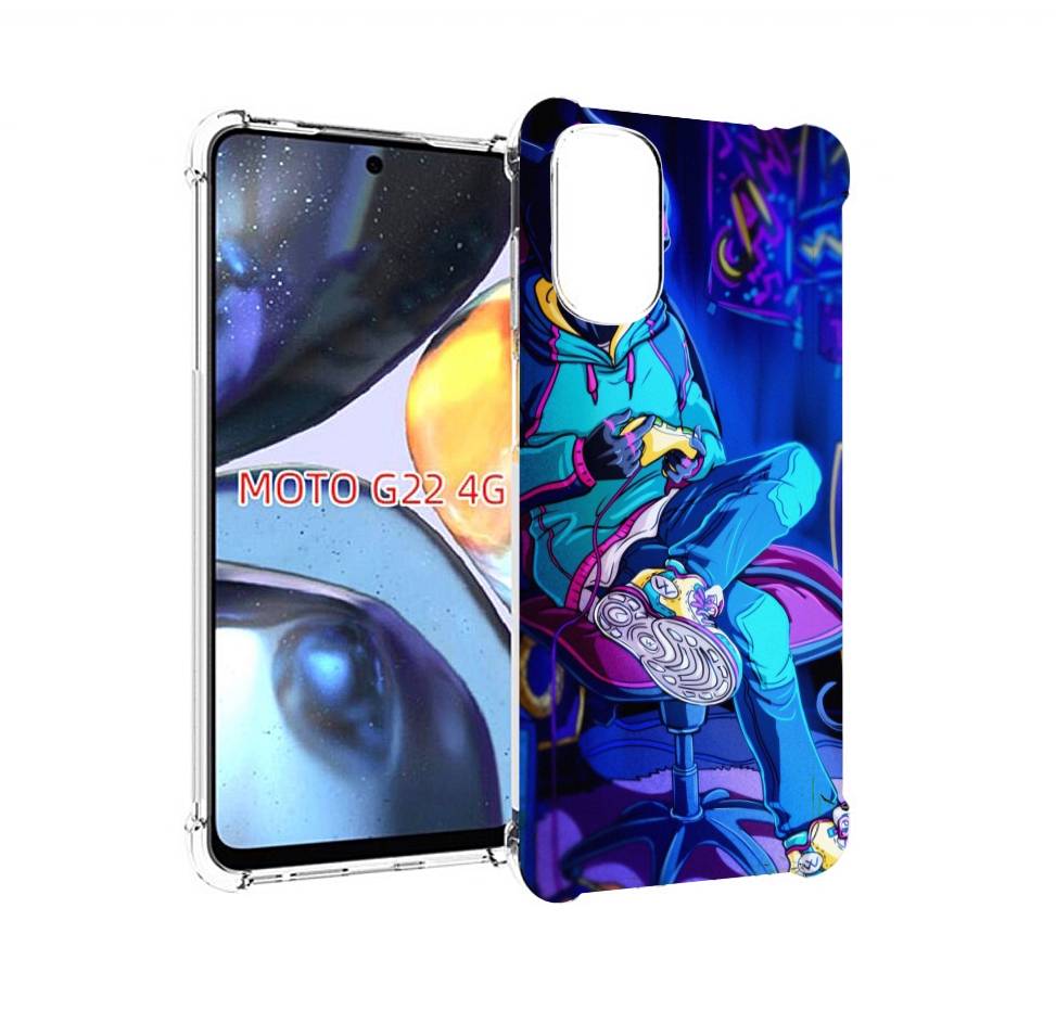

Чехол MyPads киберпанк игрок для Motorola Moto G22 4G, Прозрачный, Tocco