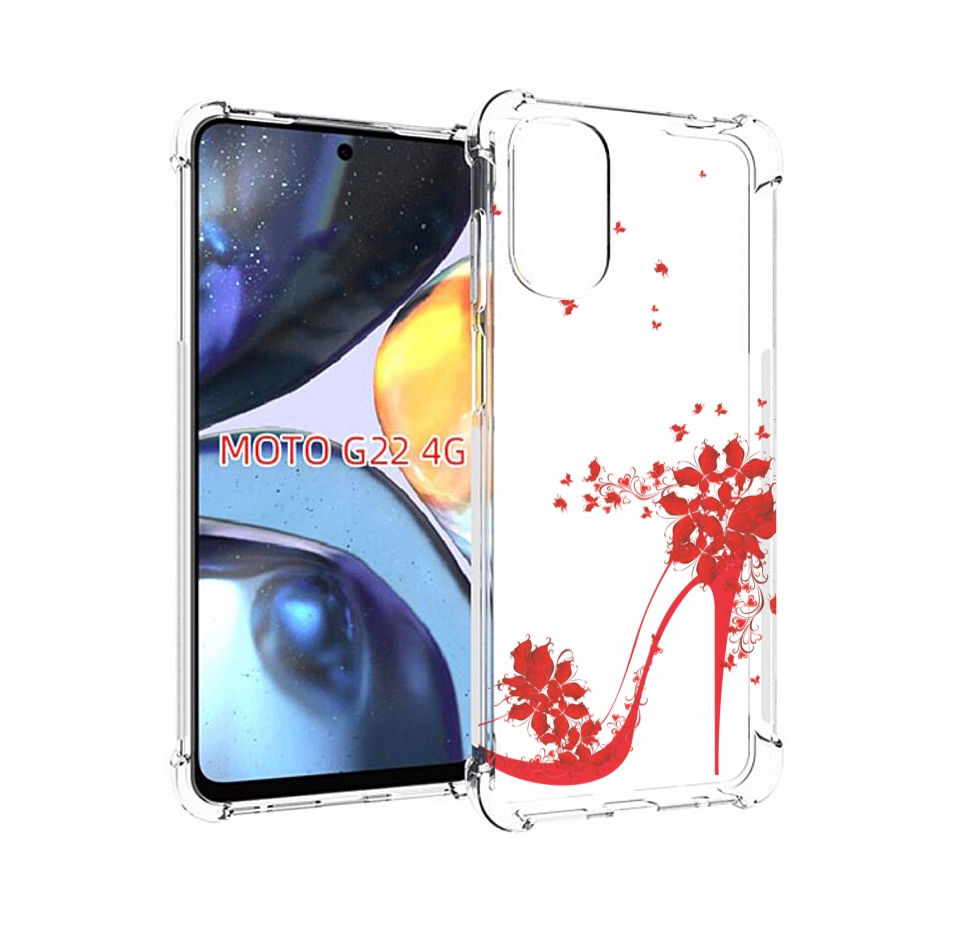 

Чехол MyPads каблук-в-цветах для Motorola Moto G22 4G, Прозрачный, Tocco