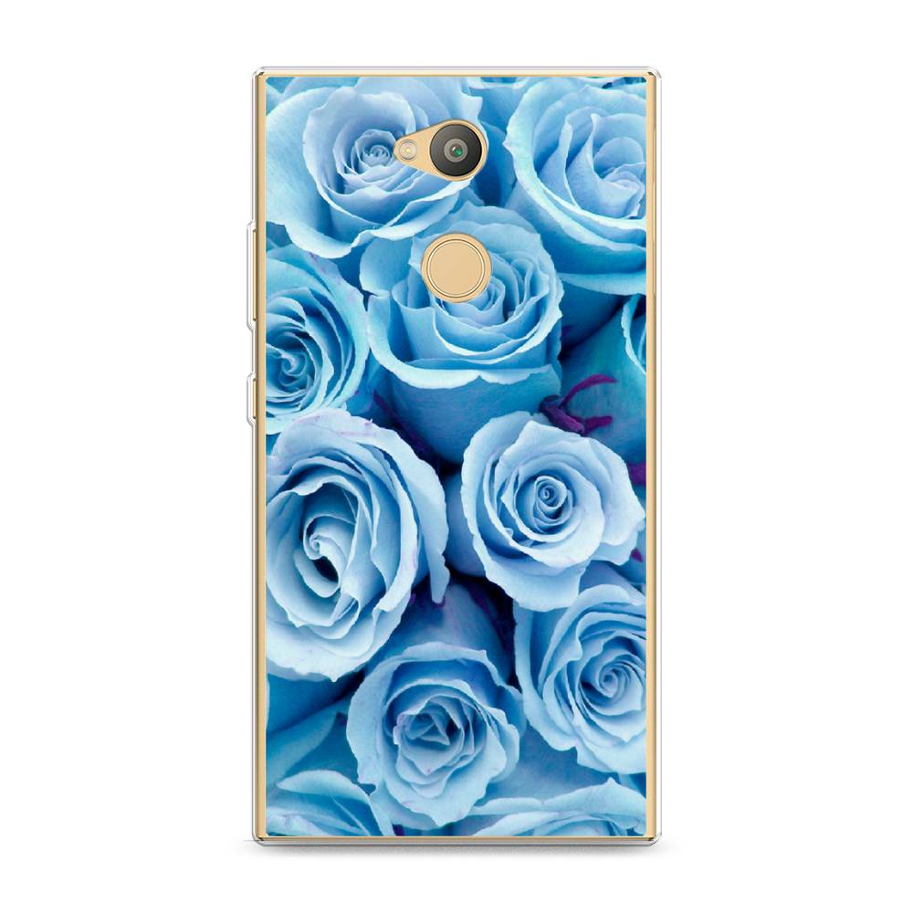 фото Силиконовый чехол "лазурные розы" на sony xperia l2 awog