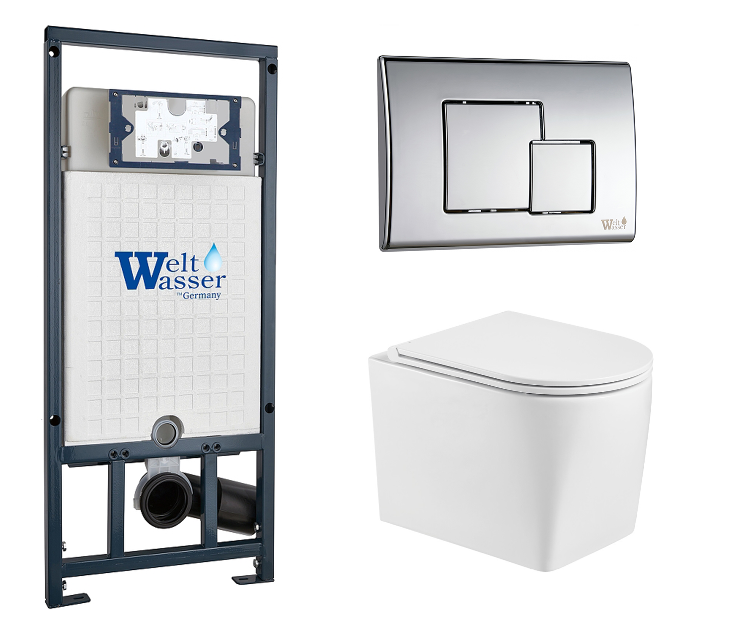 

Комплект: инсталляция WeltWasser Marberg 507 + унитаз Nesenbach с кнопкой хром