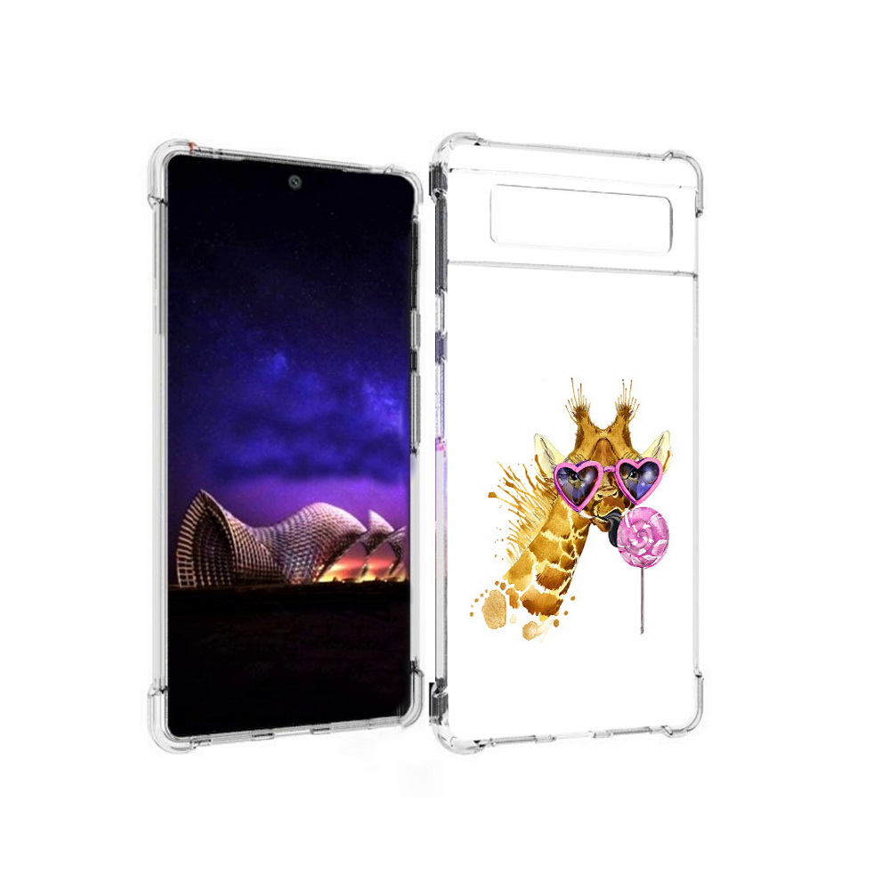 

Чехол MyPads Tocco для Google Pixel 6 акварельный жираф, Прозрачный, Tocco