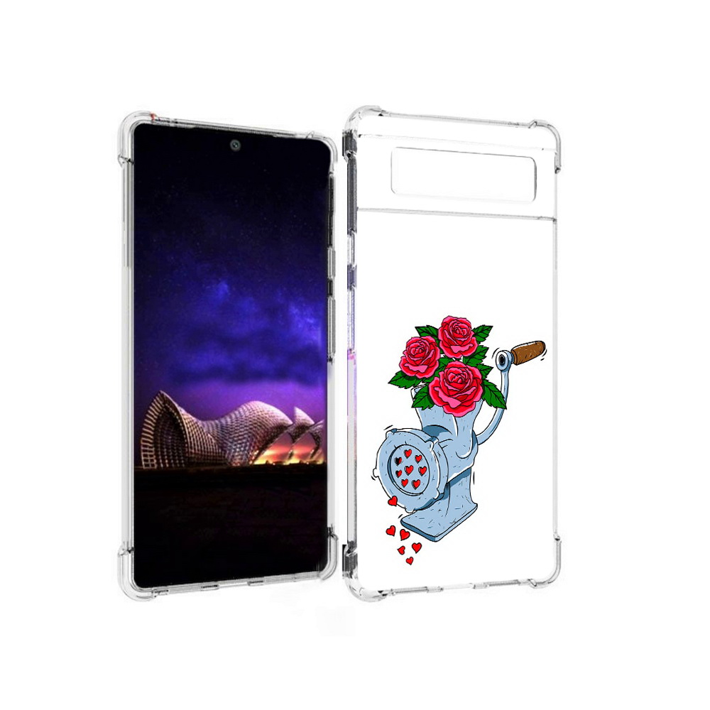 

Чехол MyPads Tocco для Google Pixel 6 Цветочные сердца, Прозрачный, Tocco