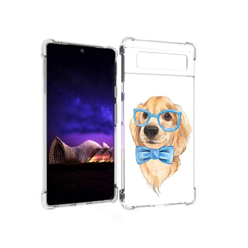 

Чехол MyPads Tocco для Google Pixel 6 Собака интеллигент, Прозрачный, Tocco