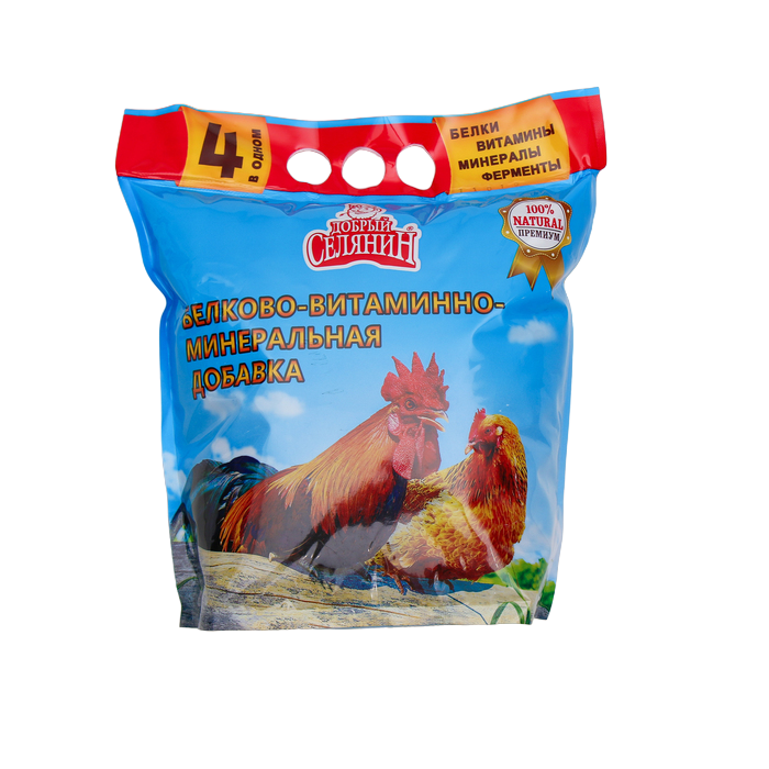 Белково-витаминно-минеральная добавка для птиц МИРАГРО Добрый селянин, 1,7 кг